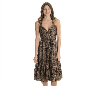 NEW BCBG Maxazria Silk Halter Empire Waist Dress